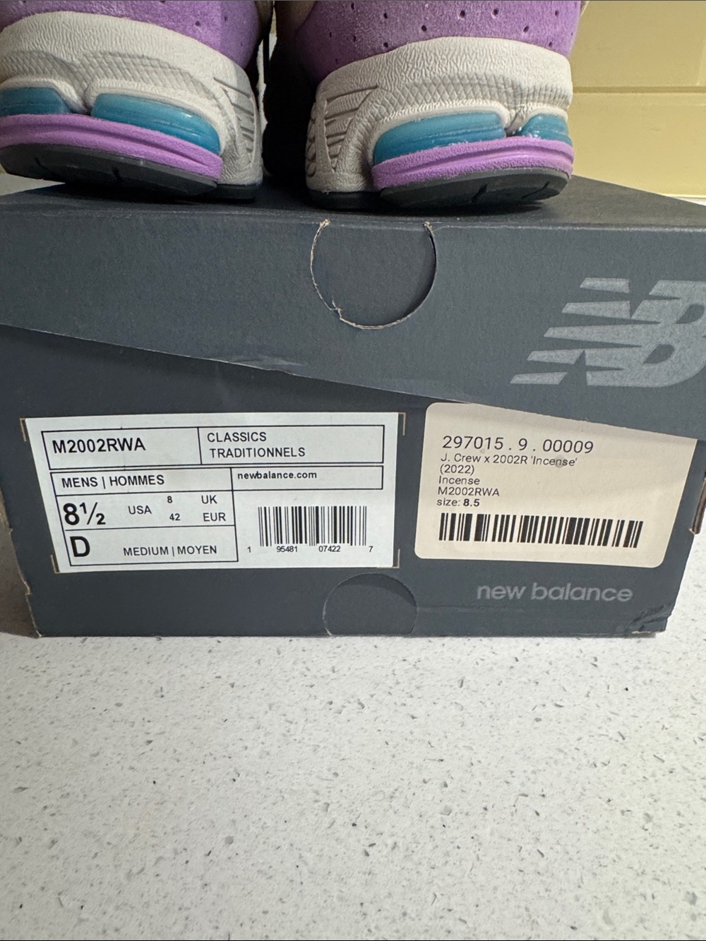 New Balance “Incense” Beige Blue Purple Tan Multicolor Running Sneaker - Picture 8 of 9